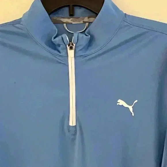 Puma‎ Light Blue Quarter Zip Medium - Picture 1 of 9